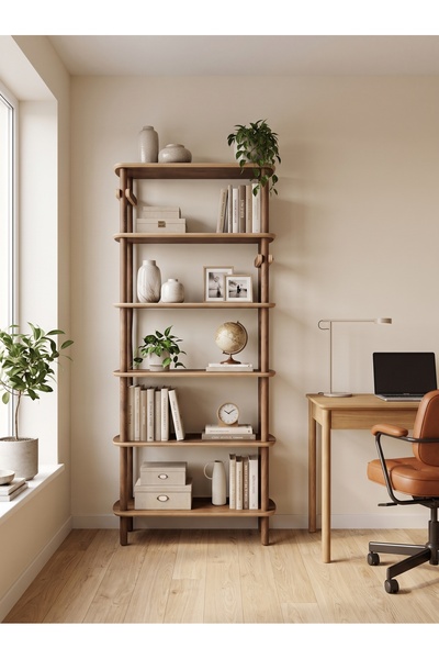 ÇMD ÇAKIR MOBİLYA DEKORASYON Rosa Ceviz mdf :6 Raflı Minimalist Mdf Ve Ahşap ...
