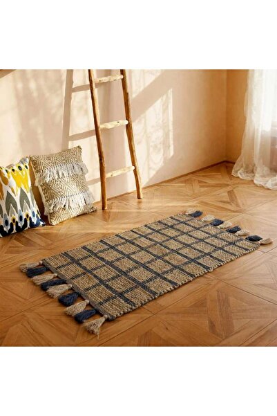PAN HOME Knotra Handwoven Jute & Cotton Dhurrie 90x150cm - Natural