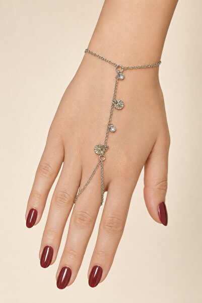 X-Lady Accessories Gümüş Renk Çizgili Pul Boncuklu Çelik Şahmeran - 3898
