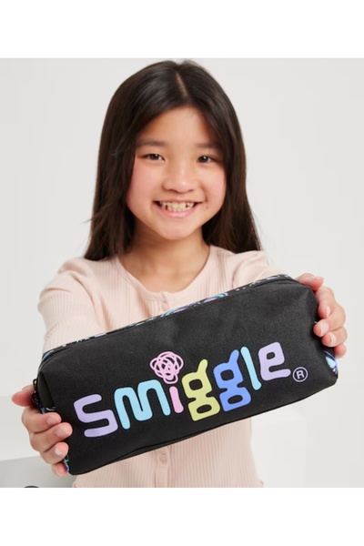 SMIGGLE Elements Çift Fermuarlı Siyah Kelebek Desenli Kalem Kutusu
