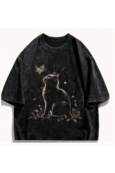 classy moda Unisex Colorful Oversize Printed T-Shirt Streetwear Comfortable F...