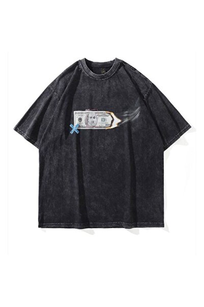 bellanova Unisex πολύχρωμο μπλουζάκι με στάμπα Oversize Streetwear Άνετη εφαρ...