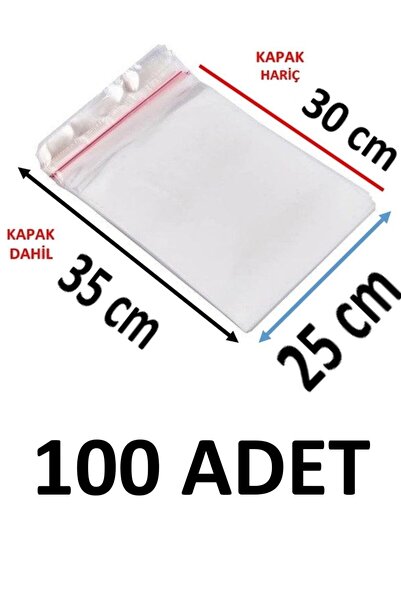 MTKardeşler 100 قطعة 25X30+5 سم كيس جيلاتين لاصق شفاف