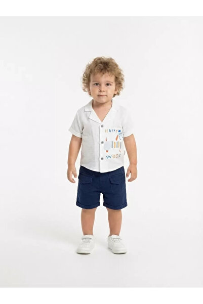 Generic Brand 6/24 Months Muslin Fabric Shirt Shorts 2-Piece Children's Set