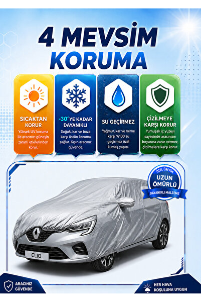 EVAPASS Renault Clio Hatchback (hb) Su Geçirmez Araba Brandası Oto Branda Ara...