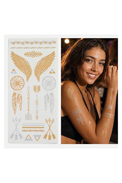 OEM Tatuaje temporare metalice autocolante, aurii, argintii – schimbare rapid...