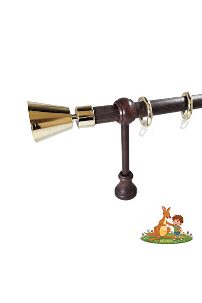 KLEIDECO Simple curtain rail SICILIA, Wood, Diameter 28 mm, SCORDIA ends, 340...
