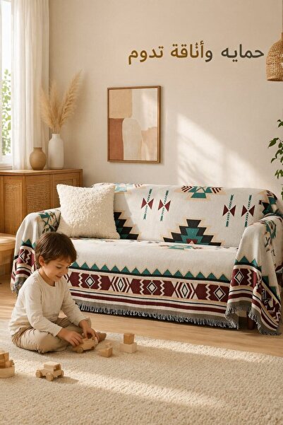 Generic 1pc Cotton Non Slip Sofa Cover Throw Blanket 180 230 Knitted Tassel G...