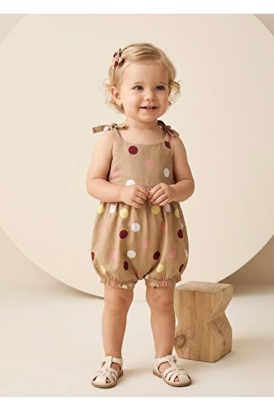 Ozmoz By Mukadder Özden 100% Cotton Polka Dot Summer Baby Girl Jumpsuit with ...