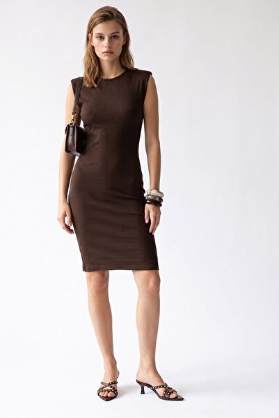 Hiccup MIXRAY Rochie Midi Bodycon Fără Mâneci, Cu Striații