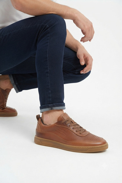 Zerenyus Zrc157 Retro Lace-Up High Quality Casual Men's Sneaker Brown