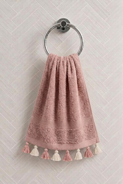 Anılsan 2-Pack Duru Hand Towels with Tassels 30X50 cm - Pink 100% Cotton