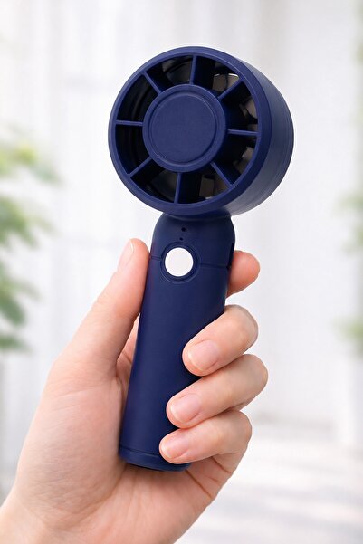 Telvesse Turbo 3 MOD Şarjlı El Fanı 3 Kademe Seyahat Masaüstü Vantilatör Taşınabilir Mini Fan Mavi F130