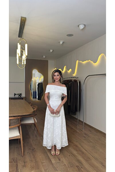 Nesil Juliette White Midi Dress