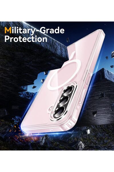 Rivor Samsung Galaxy A27 Uyumlu Kılıf Kamera Yükseltili Magsafe Şarj Özellikli Şeffaf Yüzey Sert Kapak