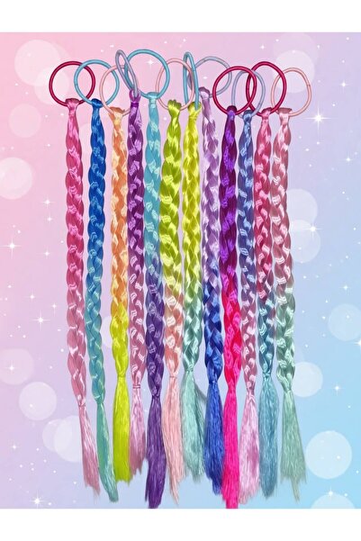 Vipfoni Phosphorescent Colorful Braided Elastic Girls' Hair Clips 12 Pieces