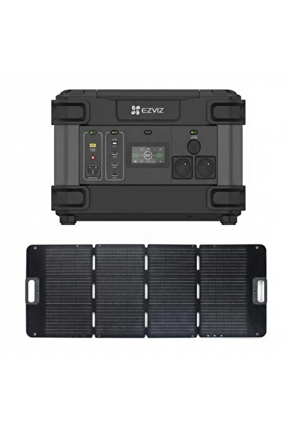 EZVIZ 1300W Taşınabilir Güç İstasyonu + 200W Katlanır Güneş Paneli