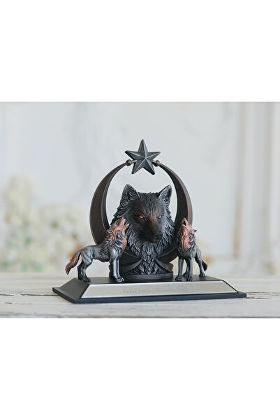 Gift Garden ÖZEL TASARIM KURT METALİK ESKİTME İSİMLİK MASA ÜSTÜ BİBLO TÜRK BA...