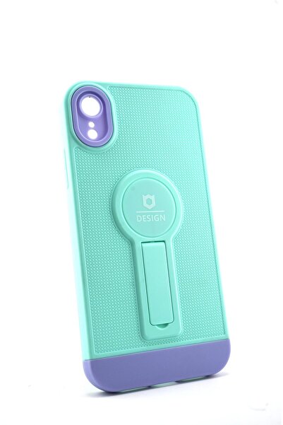 DARA Husa Armor Design cu Stand pentru Apple iPhone XR, Blue/Mov, Auto Magnet...