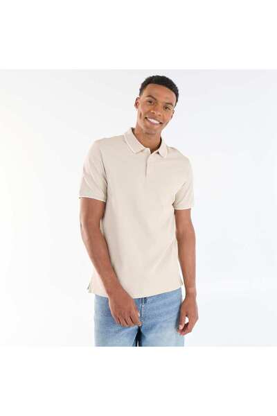 KIABI Cotton piqué polo shirt BEIGE