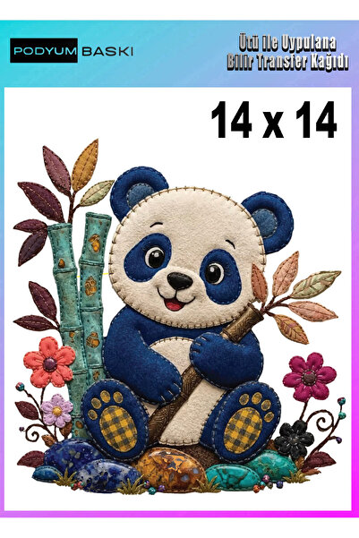 podyum baskı Iron-On Dtf Printing Panda T-Shirt Table Children's T-Shirt