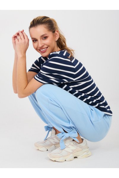 Italy Moda Γυναικεία Παντελόνια, ITALY MODA, Βισκόζη, Ανοιχτό Μπλε, μοντέλο M...