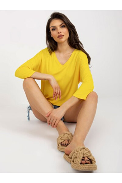 Relevance Bluza Dama, RELEVANCE, Viscoza, Maneca 3/4, Galben, model RV-BZ-766...