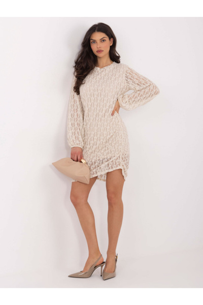 Italy Moda Rochie Dama, ITALY MODA, Viscoza, Maneca lunga, Bej deschis, model...