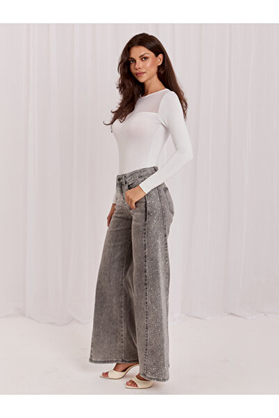 Italy Moda Blugi Dama, ITALY MODA, Bumbac, Aplicatii, Gri, model IR-SP-TK519.78