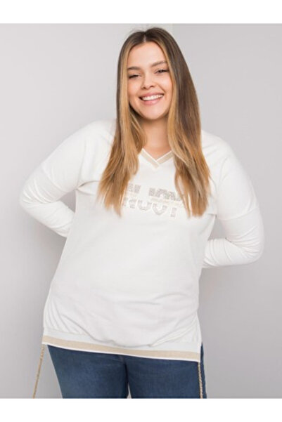 Relevance Bluza Dama, RELEVANCE, Bumbac, Maneca lunga, Ecru, model RV-BZ-7157...