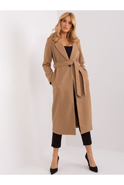 Och Bella Palton Dama, Och Bella, Poliester, Maneca lunga, Camel, model TW-BI...