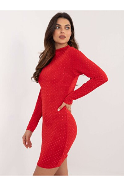 Italy Moda Rochie Dama, ITALY MODA, Poliester, Rochie creion, Rosu, model DHJ...