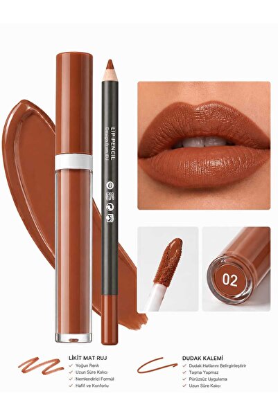 VitaMood Yaşam Liquid matte lipstick and lip liner set | intense color, long-...