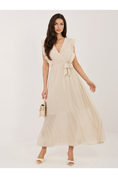 rue parıs Rochie Dama, RUE PARIS, Poliester, Rochie evazata, Bej, model IT-SK...
