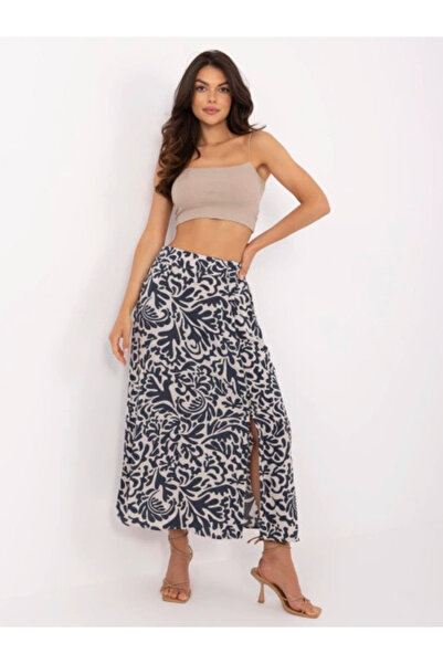 Fresh Made Fusta Dama, Fresh Made, Viscoza, Imprimeu, Bleumarin, model D73771...
