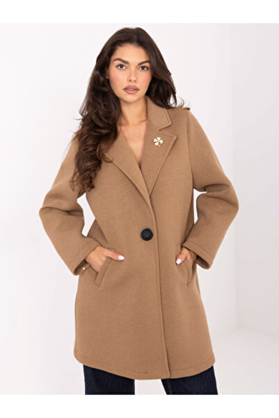 rue parıs Palton Dama, RUE PARIS, Poliester, Maneca lunga, Camel, model IT-FL...