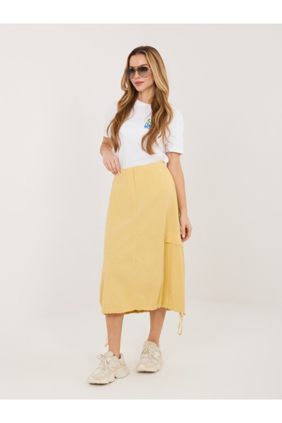 rue parıs Fusta Dama, RUE PARIS, Bumbac, Galben deschis, model IT-SD-FL10158.94