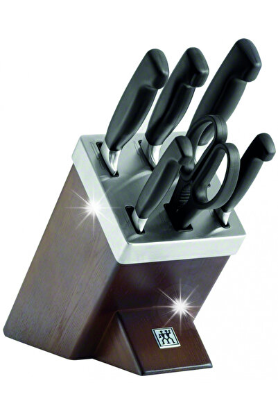 ZWILLING Cuțite Four Star în bloc + Foarfece 7 el