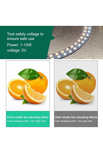 PULUZ Cort foto textil pentru produse LED 30x30 30cm + Fundaluri 10W
