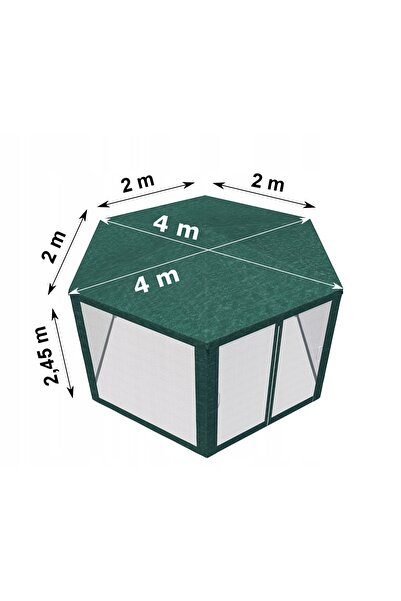 NO BRAND Pavilion Cort de Grădină Altană 4x4m Cort Comercial cu 6 Pereți Plas...