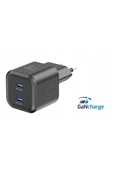 SWISSTEN ÎNCĂRCĂTOR RAPID DE REȚEA GaN 20W Power Delivery 2x USB-C