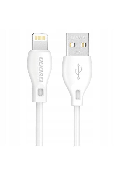 DUDAO Cablu de încărcare USB-A / Lightning 2.4A 1M Alb, Viteză mare, Rezistent