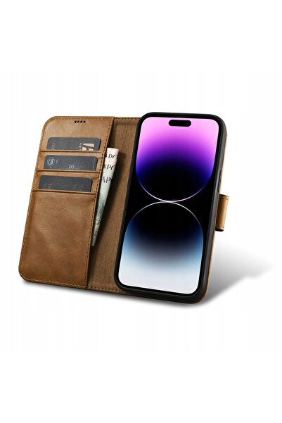 ICARER Husă din piele anti-RFID pentru iPhone 14 Pro Max