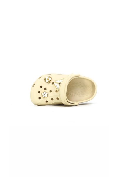 babelia Children's Slippers with Butterfly Accessories, Lightweight, Non-Slip Sole, Summer, Beach, Pool, Garden, Daily Use, Eva Sabo Slippers, Cream