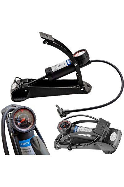 BETO CFT-002 Pompă de picior pentru mașină/bicicletă 160PSI 11Bar cu manometru