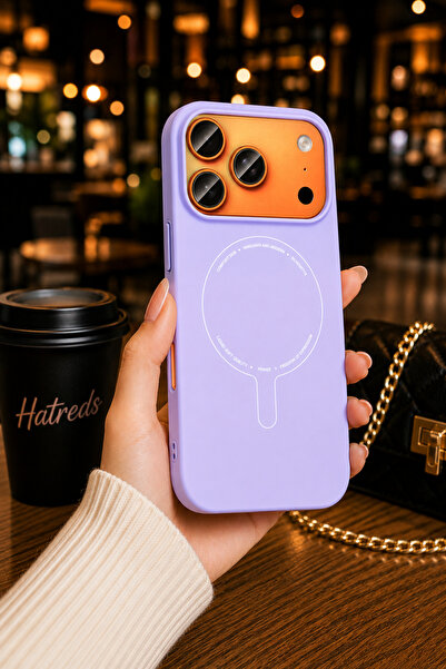 Hatreds iPhone 17 Pro Max Uyumlu MagSafe Kamera Korumalı Sert PC Kılıf Lila