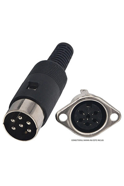 OEM Conector DIN Nedis 6-pini tata 1buc negru CAVC20903BK