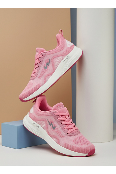 Campus Women's Pink Low-Top Sneakers - Lightweight with White Sole, Comfortab...