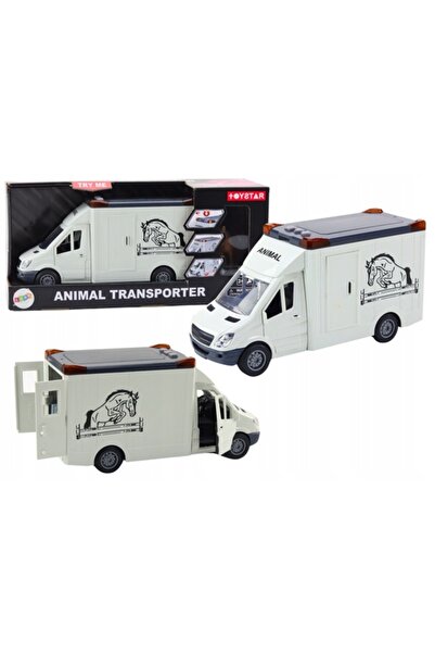 LeanToys Transportor auto, ușă cu deschidere tip con, lumină, sunet, alb