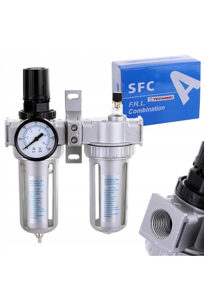 TC Technic Reductor Filtru Decantor Umidificator pentru Compresor 40µm 1/2 " ...